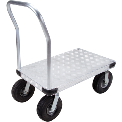 Chariots &agrave; plateforme en aluminium, 24" la x 36" lo, 1600 lb cap, Roues Pneumatique Action Paper