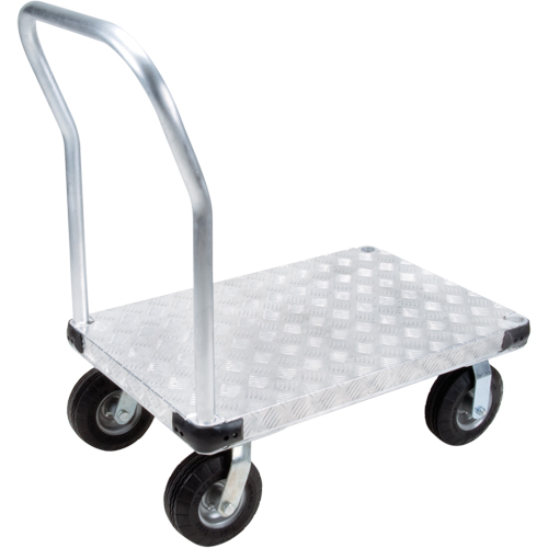 Aluminum Platform Truck, 24" W x 36" L, 1100 lbs. Cap., Flat Free Wheels Action Paper