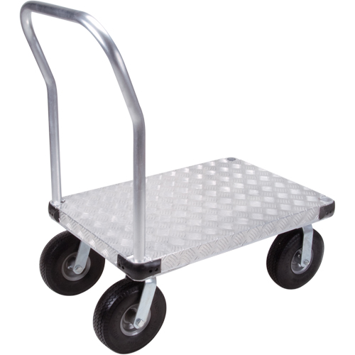Aluminum Platform Truck, 24" W x 36" L, 1200 lbs. Cap., Flat Free Wheels Action Paper