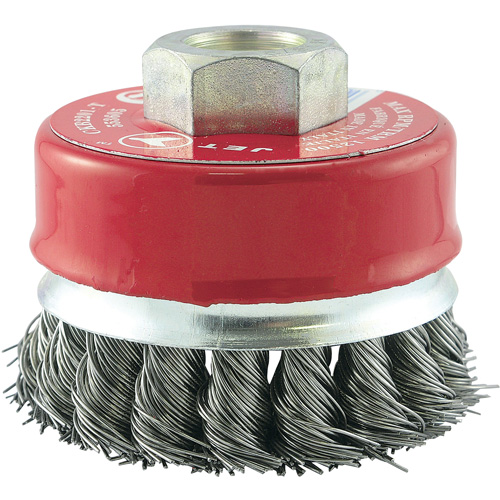 CKB2201T Knotted Cup Brush, 2-3/4" Dia. x 5/8"-11 Arbor Action Paper