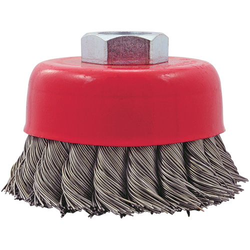 CK3201T Knotted Twist Wire Cup Brush, 3" Dia. x 5/8"-11 Arbor Action Paper