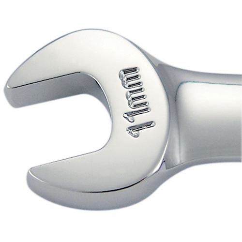 Non-Reversible Long Pattern Ratcheting Combination Wrench, 11 mm, Chrome Finish Action Paper