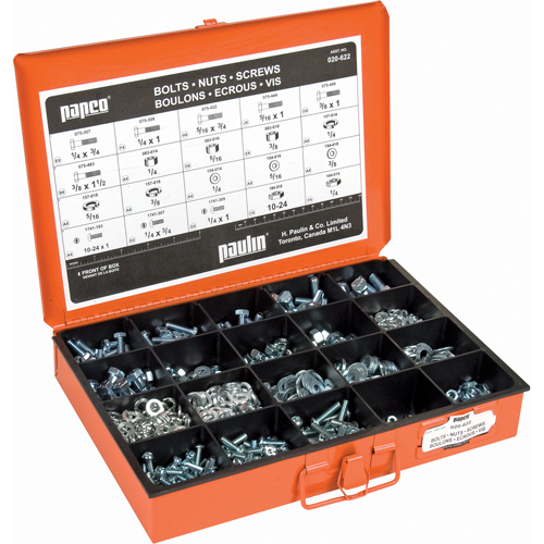 Grade 5 Cap Screw, Washer, Lockwasher & Nut Master Assortments Action Paper