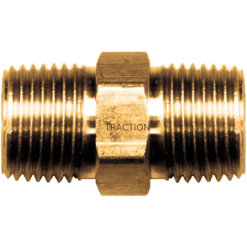 Mamelon hexagonal, Laiton, 3/8" x 1/4", NPT x NPT Action Paper