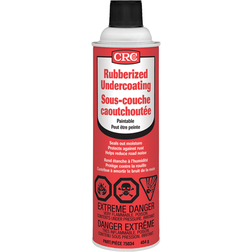Rubberized Spray Undercoating, 16 oz./454 g/473 ml, Aerosol Can, Black Action Paper