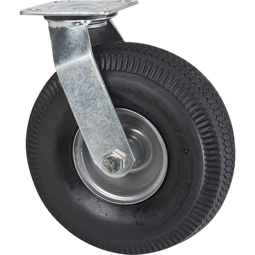Roulettes de rechange pour chariots &agrave; plateforme robustes, Pivotant, 10" (254 mm), Pneumatique, 400 lb (181 kg) Action Paper