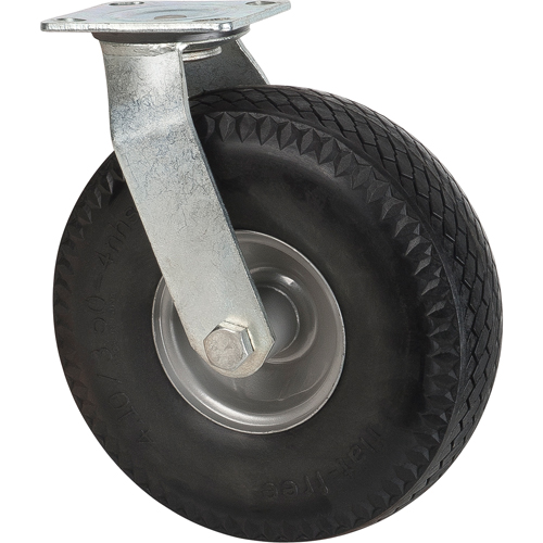 Roulettes anticrevaisons, Pivotant, 10" (254 mm), Anticrevaison, 300 lb (136 kg) Action Paper