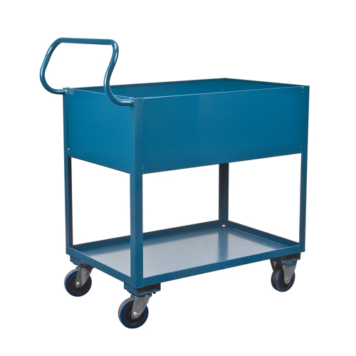 Chariots de service &agrave; bordure profonde, 2 Tiers, 24" la x 47" h x 36" p, Capacit&eacute; 1200 lb Action Paper