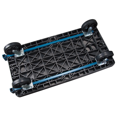 Plastic Platform Trucks, 48" L x 24" W, 2000 lbs. Cap., Mold-on Rubber Wheels Action Paper