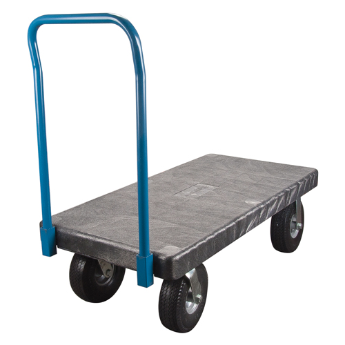 Plastic Platform Truck, 60" L x 30" W, 900 lbs. Cap., Flat Free Wheels Action Paper
