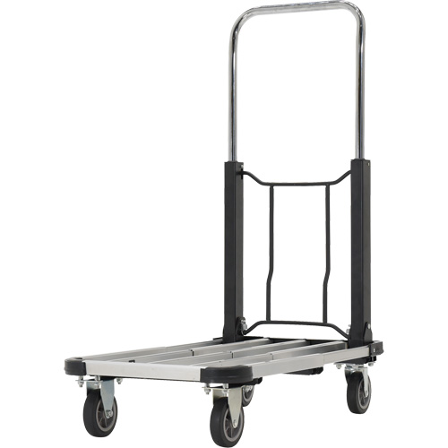 Fold-Up Platform Truck, Stainless Steel, 300 lbs., 28" L x 16" W, 33-1/2" High Action Paper