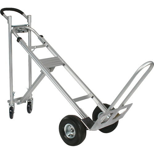 Three-Position Spartan III Convertible Hand Truck, Aluminum, 750 lbs. Capacity Action Paper