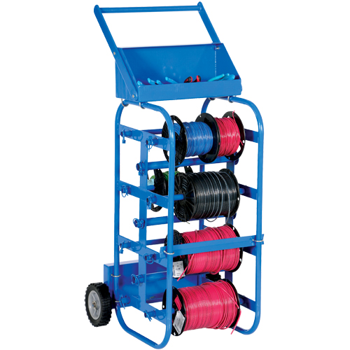 Portable Wire Reel Caddy, Steel, 11 Rod, 19-1/2" W x 43-1/4" H x 17-1/2" D, 150 lbs. Capacity Action Paper