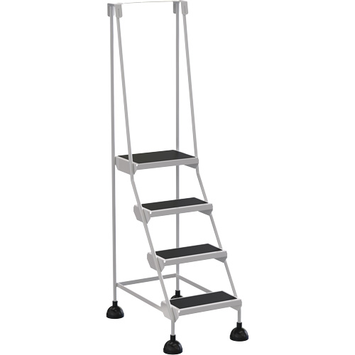 Stop-Step Ladders, 4 Steps, 16" Step Width, 38-3/16" Platform Height, Steel Action Paper