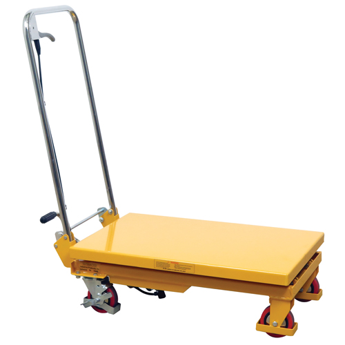 Hydraulic Scissor Lift Table, 17.75" L x 27.5" W/27-1/2" L x 17-3/4" W, Steel, 330 lbs. Capacity Action Paper