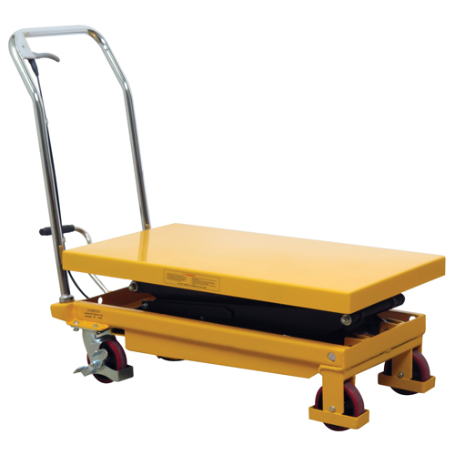 Hydraulic Scissor Lift Table, 19.5" L x 35.5" W/35-1/2" L x 19-1/2" W, Steel, 770 lbs. Capacity Action Paper