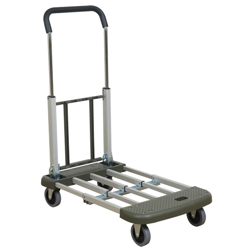 Telefolding Platform Truck, Aluminum, 330 lbs., 29-1/2" L x 17-1/2" W, 36-1/2" High Action Paper
