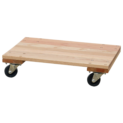 Socle roulant &agrave; plateforme en bois solide, Roues en Caoutchouc, Capacit&eacute; de 900 lb, 16" la x 24" p x 6" h Action Paper