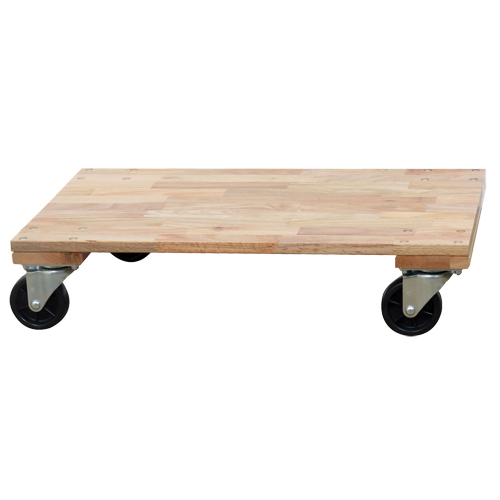 Socle roulant &agrave; plateforme en bois solide, Roues en Caoutchouc, Capacit&eacute; de 1200 lb, 24" la x 36" p x 7" h Action Paper