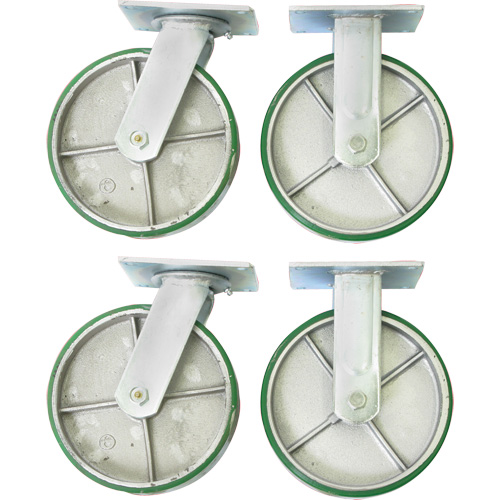 Jeu de roulettes de 8" pour chariots &agrave; plateforme Action Paper