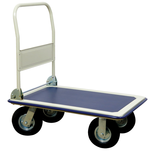 Folding Handle Platform Truck, Steel, 660 lbs., 35" L x 23" W, 43.5" High Action Paper