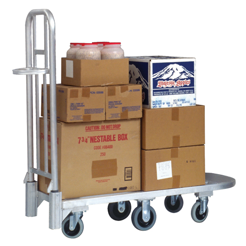 Aluminum Merchandise Cart, 20" W x 55-1/4" L, 1200 lbs. Cap., Polyurethane Wheels Action Paper