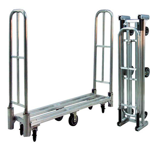 Aluminum U-Boat Folding Utility Cart, 16" W x 60" L, 1500 lbs. Cap., Polyurethane Wheels Action Paper