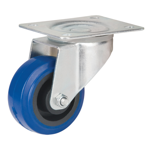 Blue Caster, Swivel, 3" (76 mm), Rubber, 285 lbs. (129 kg.) Action Paper
