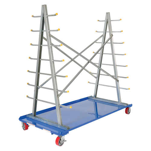 A-Frame Bar & Pipe Cart, Steel, 36-3/4" W x 73-3/4" D x 72-1/2" H, 2000 lbs. Capacity Action Paper