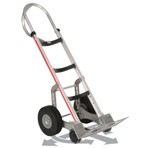 Self-Stabilizing Hand Truck, P-Handle Handle, Aluminum, 55'' Height, 500 lbs. Capacity Action Paper