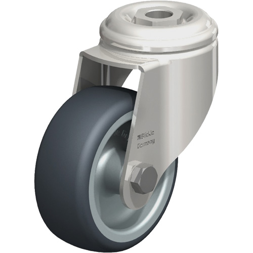 Roulette en &eacute;lastom&egrave;re thermoplastique acier inoxydable, Pivotant, Diam&egrave;tre 3-1/8" (79,5 mm), Capacit&eacute; 220 lb (100 kg) Action Paper