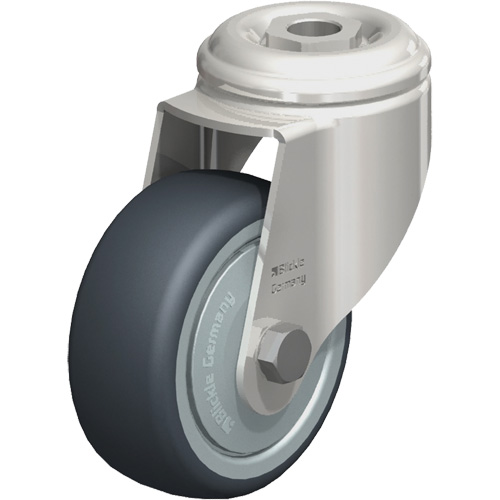 Roulette en &eacute;lastom&egrave;re thermoplastique acier inoxydable, Pivotant, Diam&egrave;tre 3-1/8" (79,5 mm), Capacit&eacute; 220 lb (100 kg) Action Paper