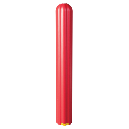 Ribbed Bollard Cover, 4" Dia. x 56" L, Red Action Paper