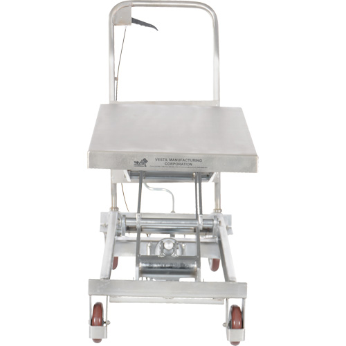 Manual Hydraulic Scissor Lift Table, 35-1/2" L x 20" W, Partial Stainless Steel, 800 lbs. Capacity Action Paper