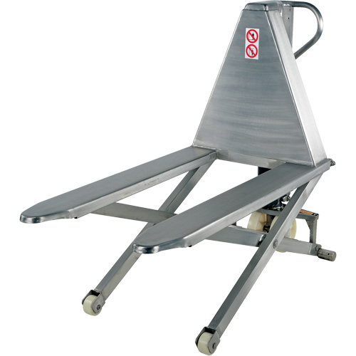 Pallet Lift Table, 45" L x 26-3/4" W, Stainless Steel, 2000 lbs. Capacity Action Paper