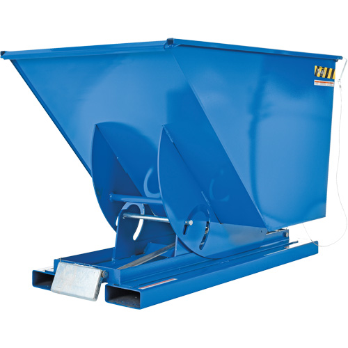 Self-Dumping Hopper, Steel, 1 cu.yd., Blue Action Paper