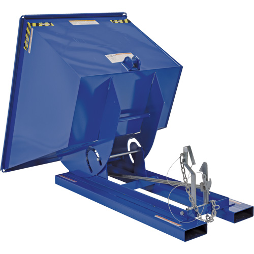 Self-Dumping Hopper, Steel, 1 cu.yd., Blue Action Paper