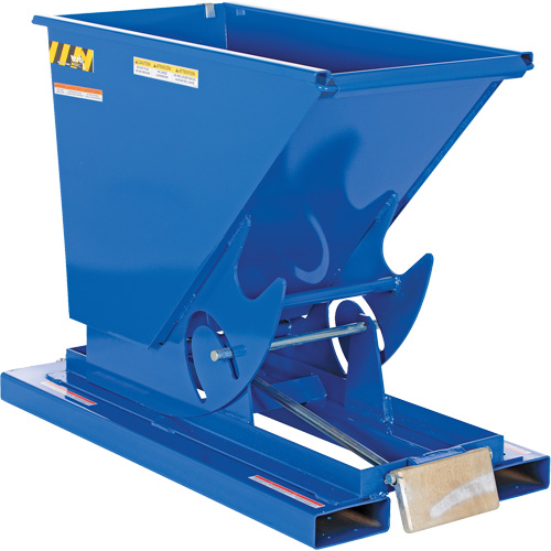 Self-Dumping Hopper, Steel, 1/3 cu.yd., Blue Action Paper
