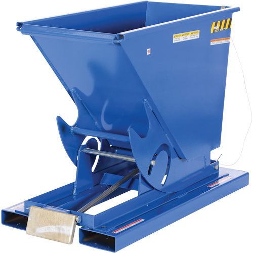 Self-Dumping Hopper, Steel, 1/3 cu.yd., Blue Action Paper