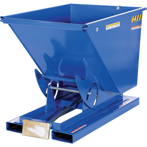 Self-Dumping Hopper, Steel, 1/2 cu.yd., Blue Action Paper