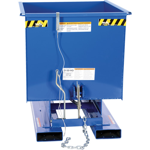 Self-Dumping Hopper, Steel, 1/2 cu.yd., Blue Action Paper