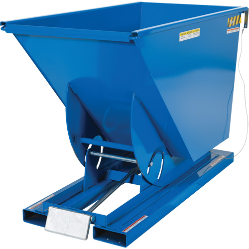 Self-Dumping Hopper, Steel, 3/4 cu.yd., Blue Action Paper