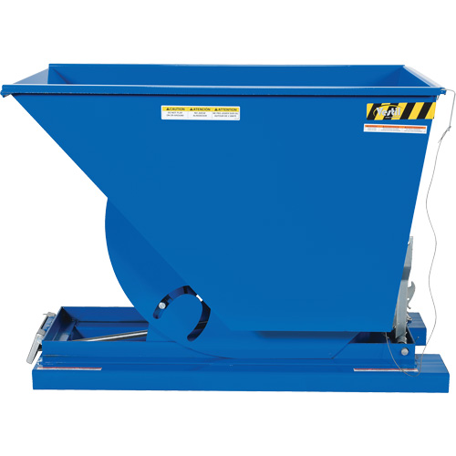 Self-Dumping Hopper, Steel, 3/4 cu.yd., Blue Action Paper