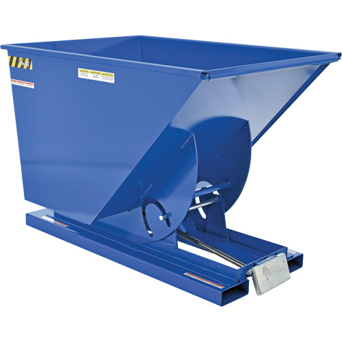Self-Dumping Hopper, Steel, 1 cu.yd., Blue Action Paper