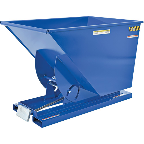 Self-Dumping Hopper, Steel, 1 cu.yd., Blue Action Paper