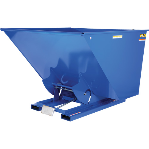 Self-Dumping Hopper, Steel, 2-1/2 cu.yd., Blue Action Paper