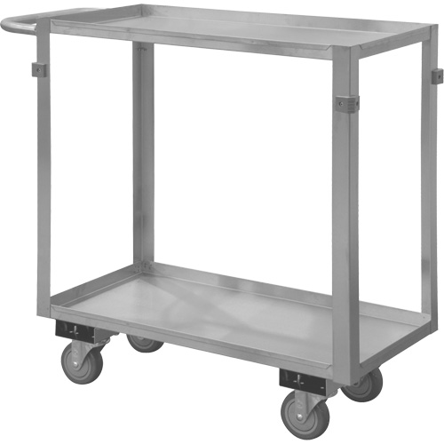 Chariot avec tablettes de calibre industriel, 2 Tiers, 22-1/2" la x 34" h x 42-7/16" p, Capacit&eacute; 600 lb Action Paper