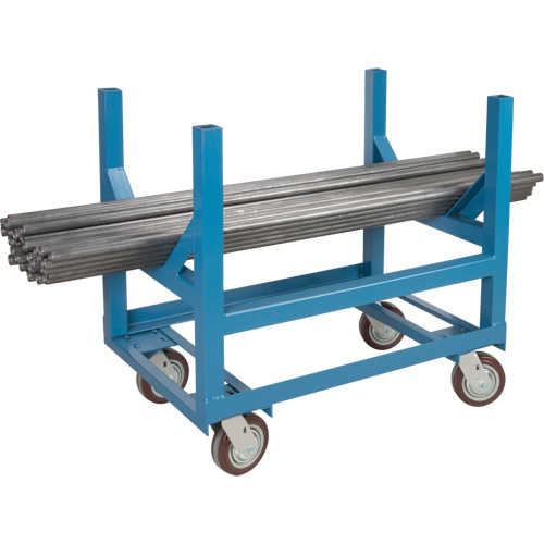 Pipe & Bar Cradle Truck, 24" L x 24" W x 34" H, 2500 lbs. Capacity, Polyurethane Wheels Action Paper