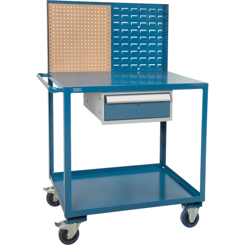 Chariot de service mobile, 2 Tiers, 24" la x 57" h x 40" p, Capacit&eacute; 1200 lb Action Paper