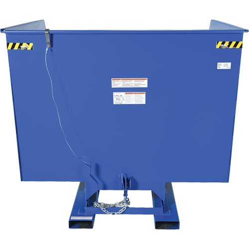 Self-Dumping Hopper, Steel, 4 cu.yd., Blue Action Paper